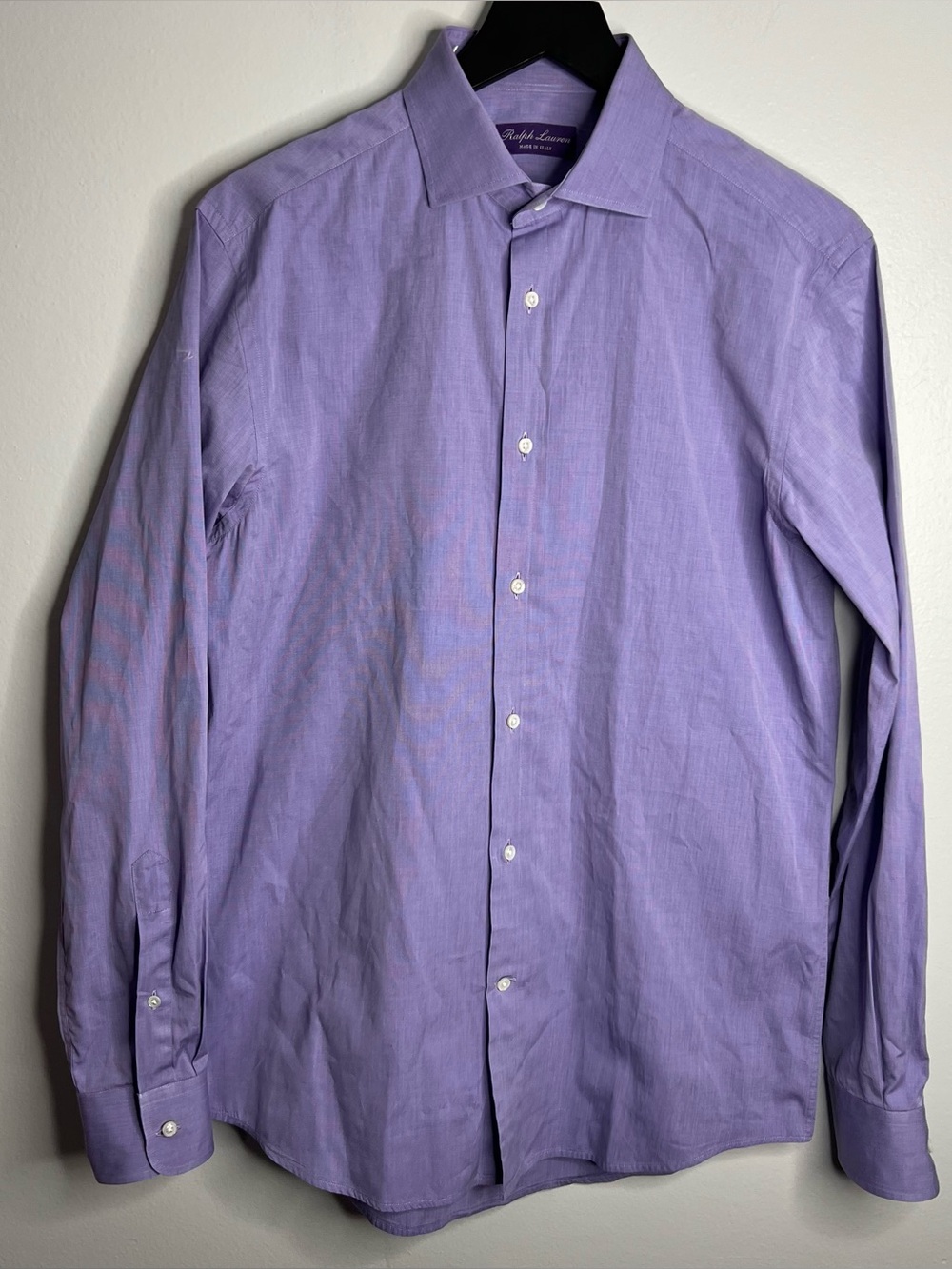 Ralph Lauren Purple Label Long Sleeve Button Down Shirt Size 15.5 Purple